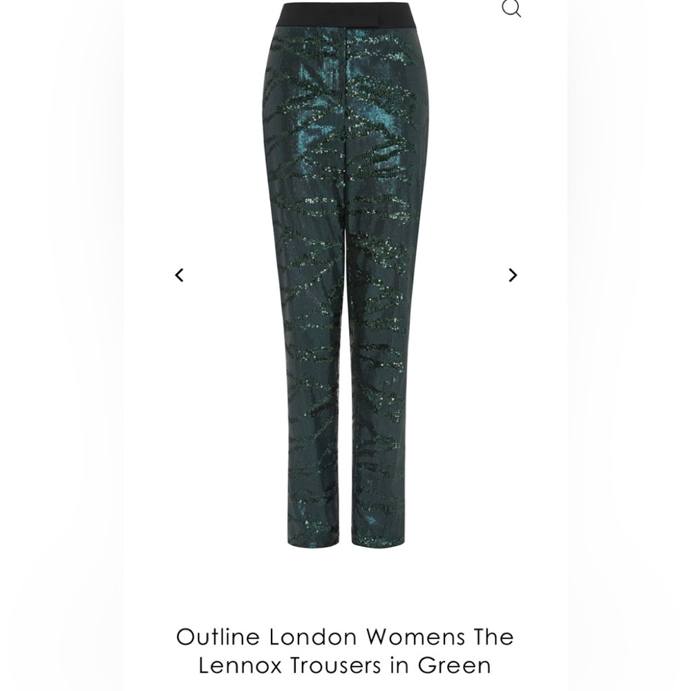 Outline London Womens The Lennox Trousers in Green size 4 NWT
